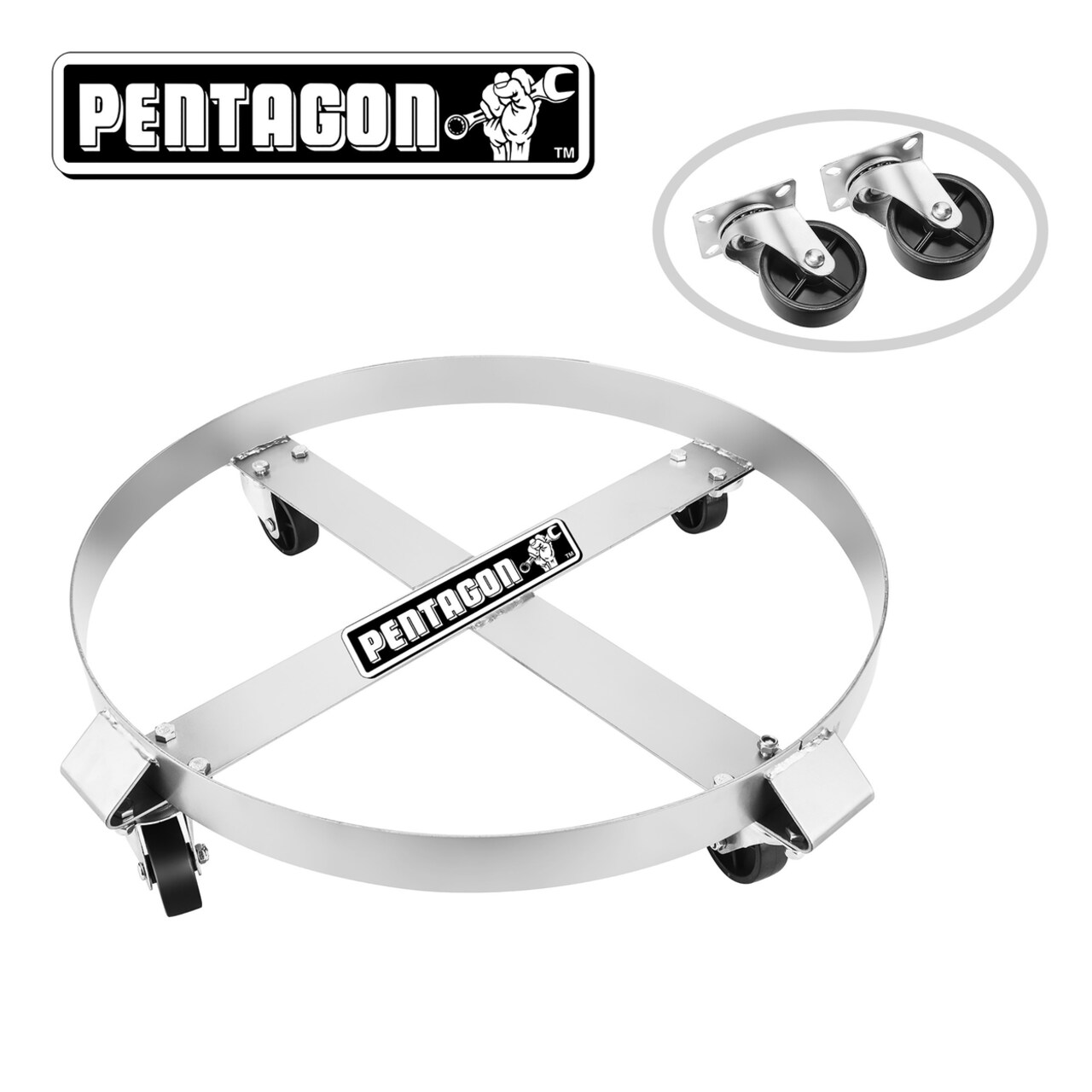 Heavy Duty Drum Dolly 55 Gallon 1000 Lb Anti Tip Caster Swivel Wheels Steel